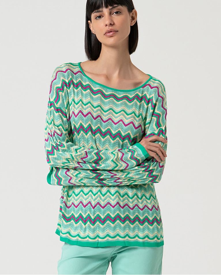 surkana Jersey tricot manga larga Turquesa Descuento