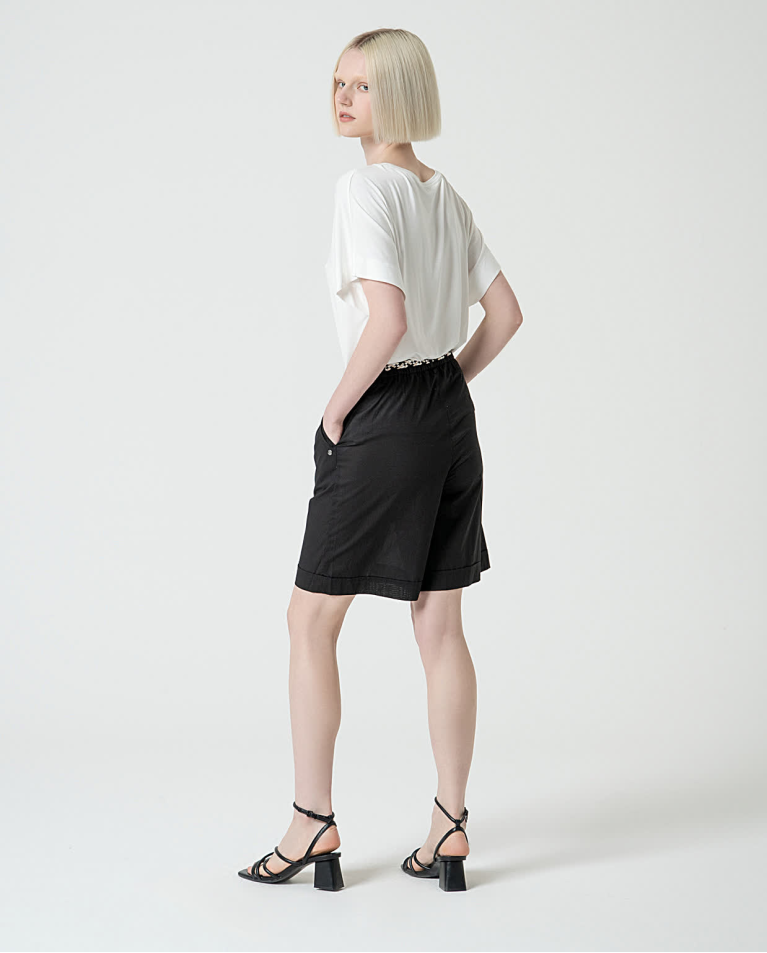 surkana Bermuda algodón con cinturón Negro COMPRAR AHORA