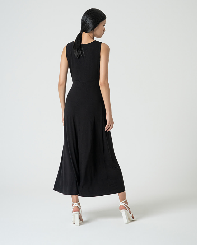 surkana Vestido elástico con nudo delantero Negro Últimos 2 días