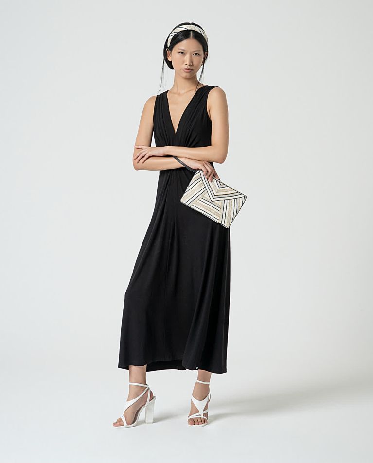 surkana Vestido elástico con nudo delantero Negro Últimos 2 días