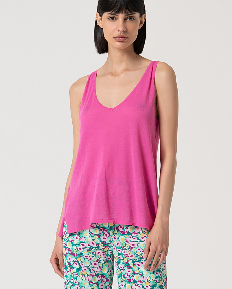 surkana Top básico tirantes algodón Rosa