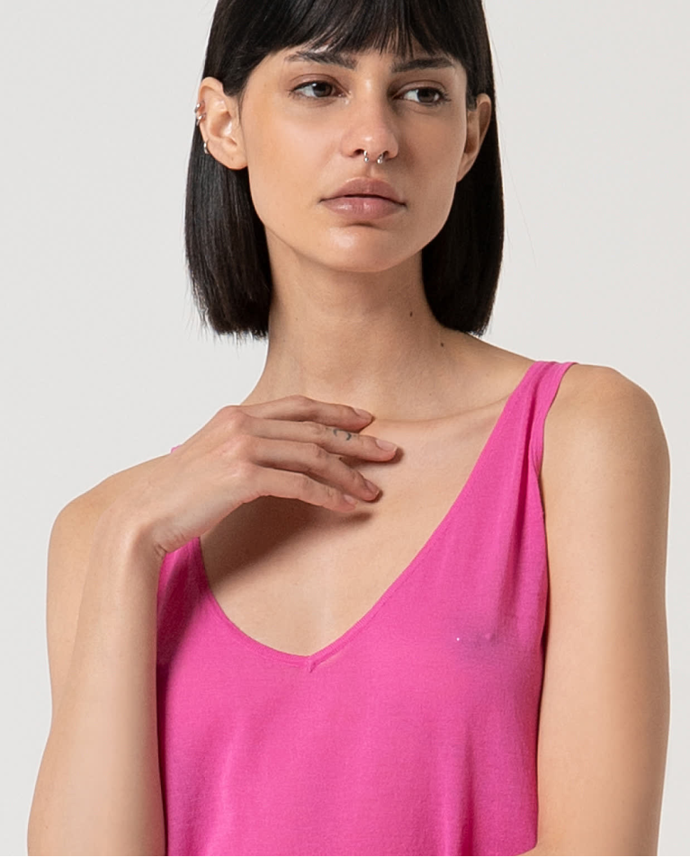 surkana Top básico tirantes algodón Rosa Descuentos del mes
