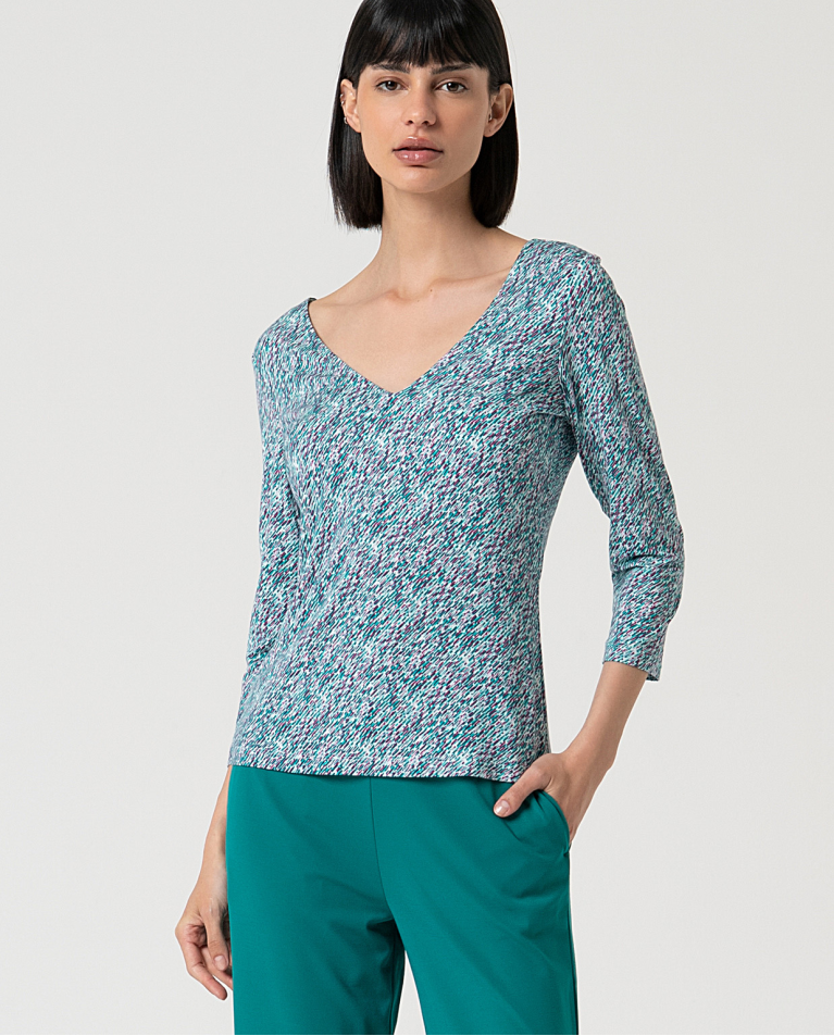 surkana Camiseta elástica estampada Turquesa