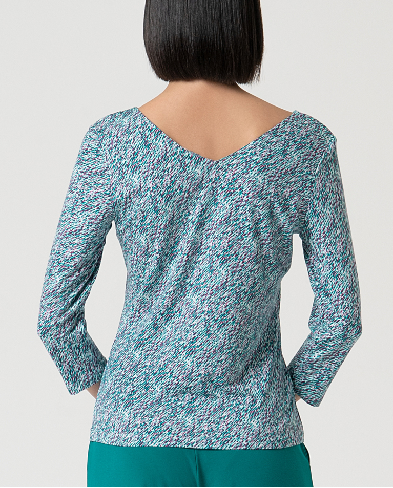 surkana Camiseta elástica estampada Turquesa Descuento por venta flash