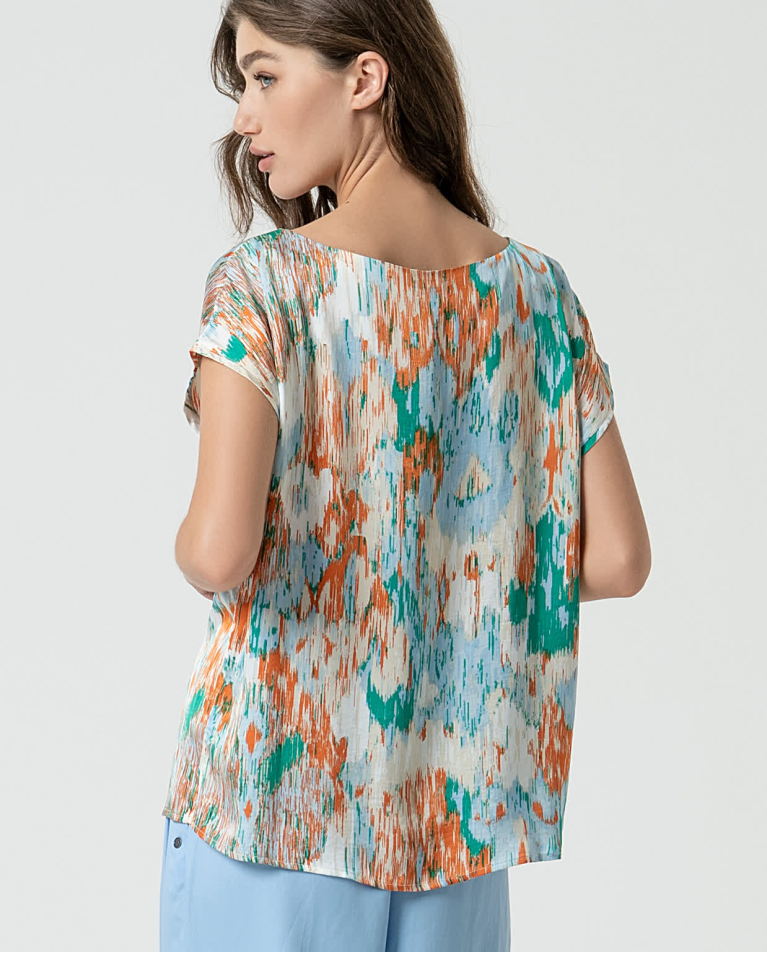 surkana Camiseta satinada estampada Azul Devoluciones gratuitas