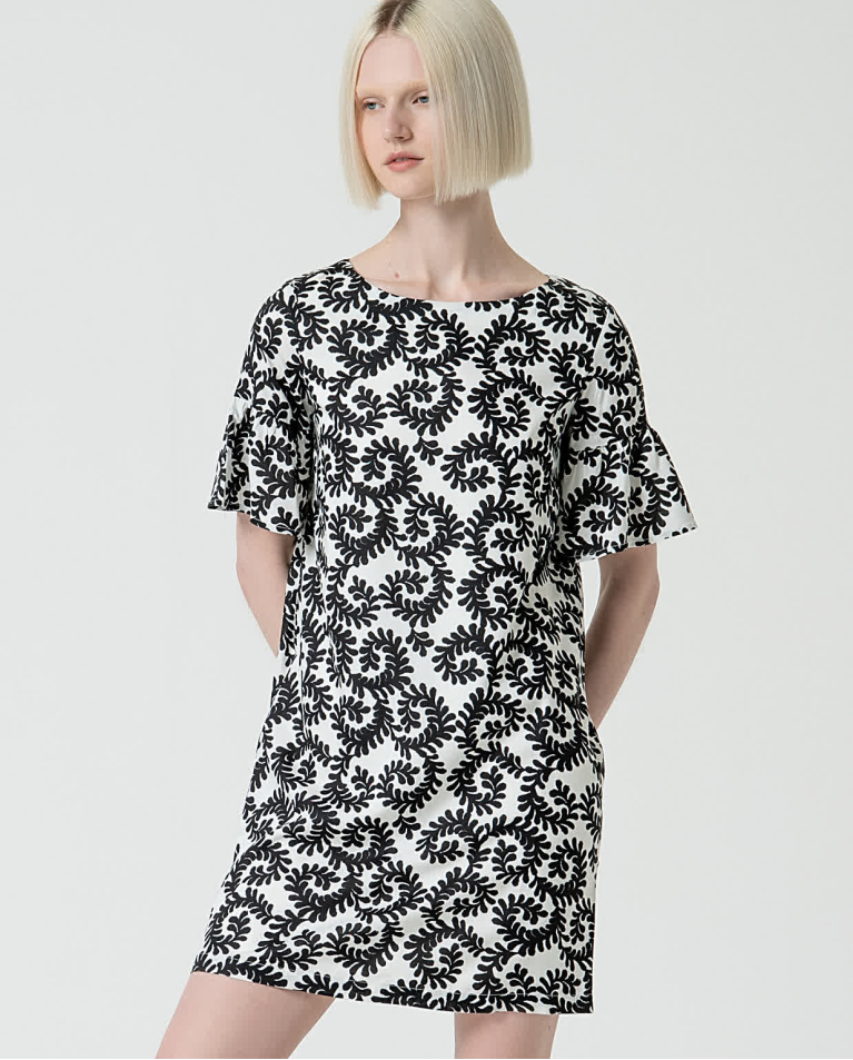 surkana Vestido corto y recto estampado Blanco