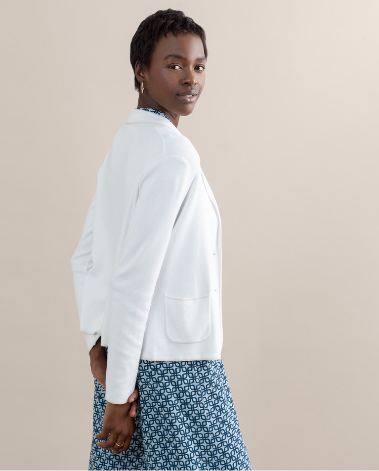 surkana Blazer cruzada de punto lisa Piedra Envío gratis