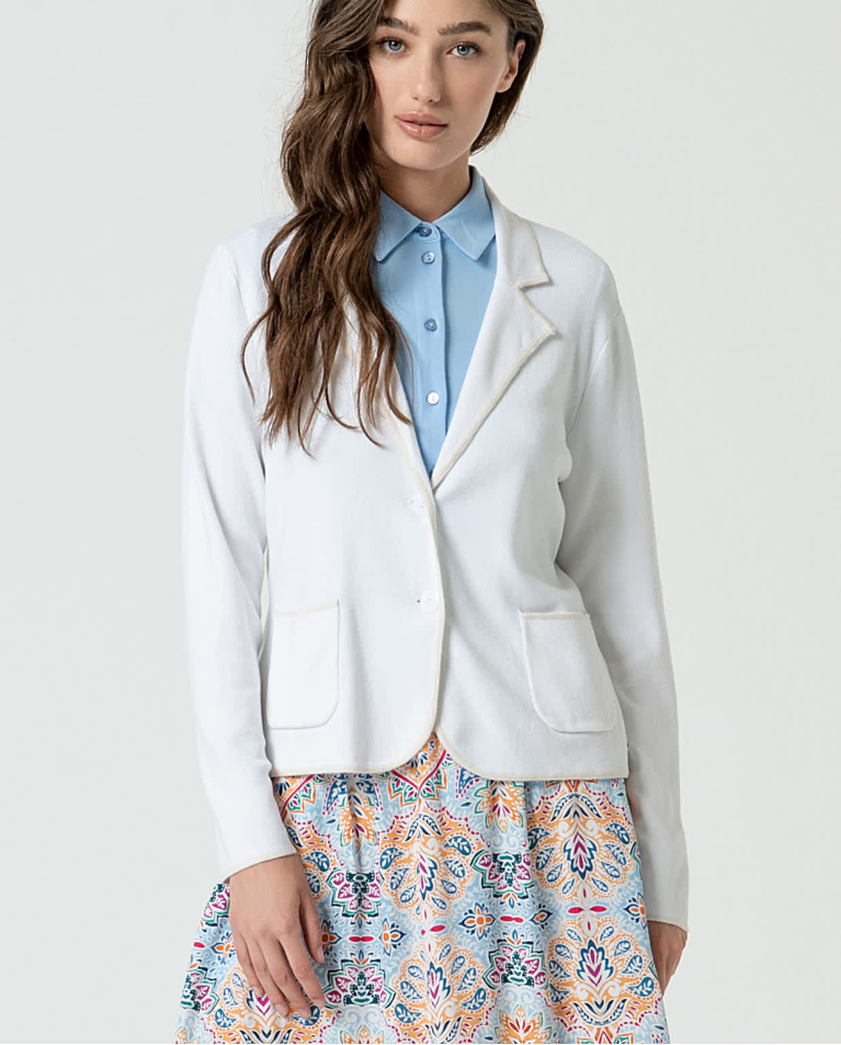 surkana Blazer cruzada de punto lisa Piedra Envío gratis