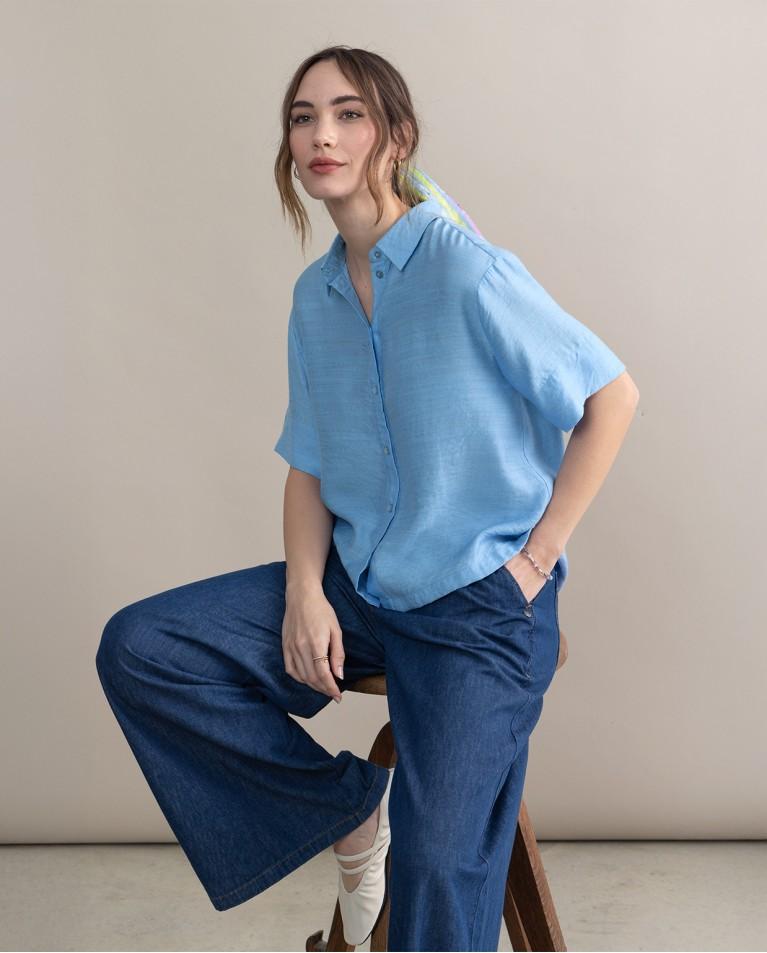 surkana Jeans wide leg algodón Azul COMPRAR AHORA