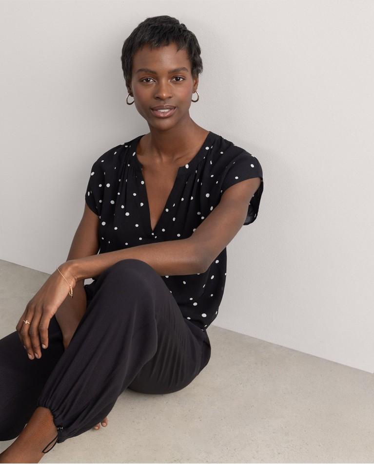 surkana Blusa amplia con lunares Negro Solo queda un día