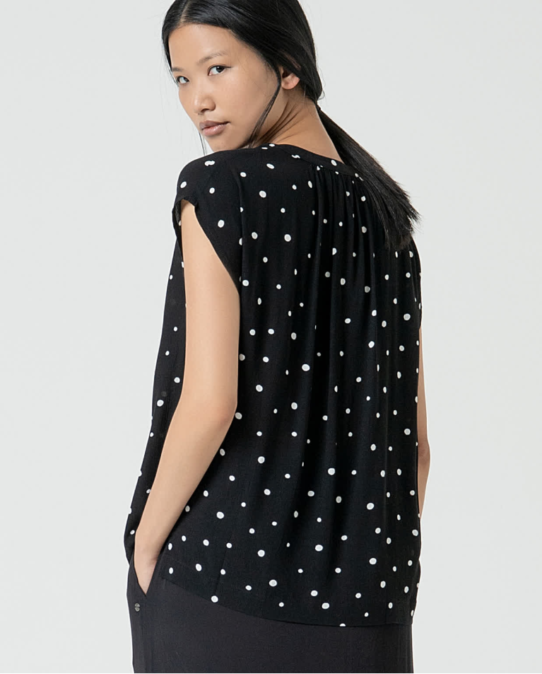 surkana Blusa amplia con lunares Negro Solo queda un día