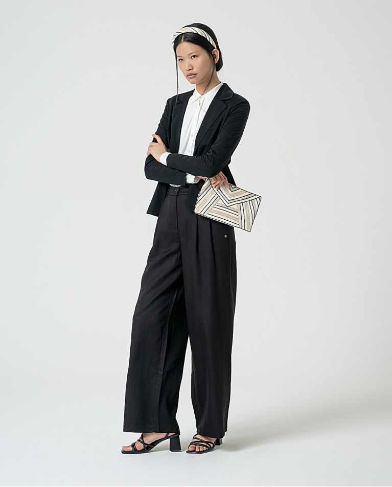 surkana Blazer cruzada lisa Negro Envío internacional gratuito