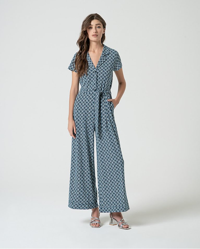 surkana Mono elástico manga corta estampado Azul Venta caliente