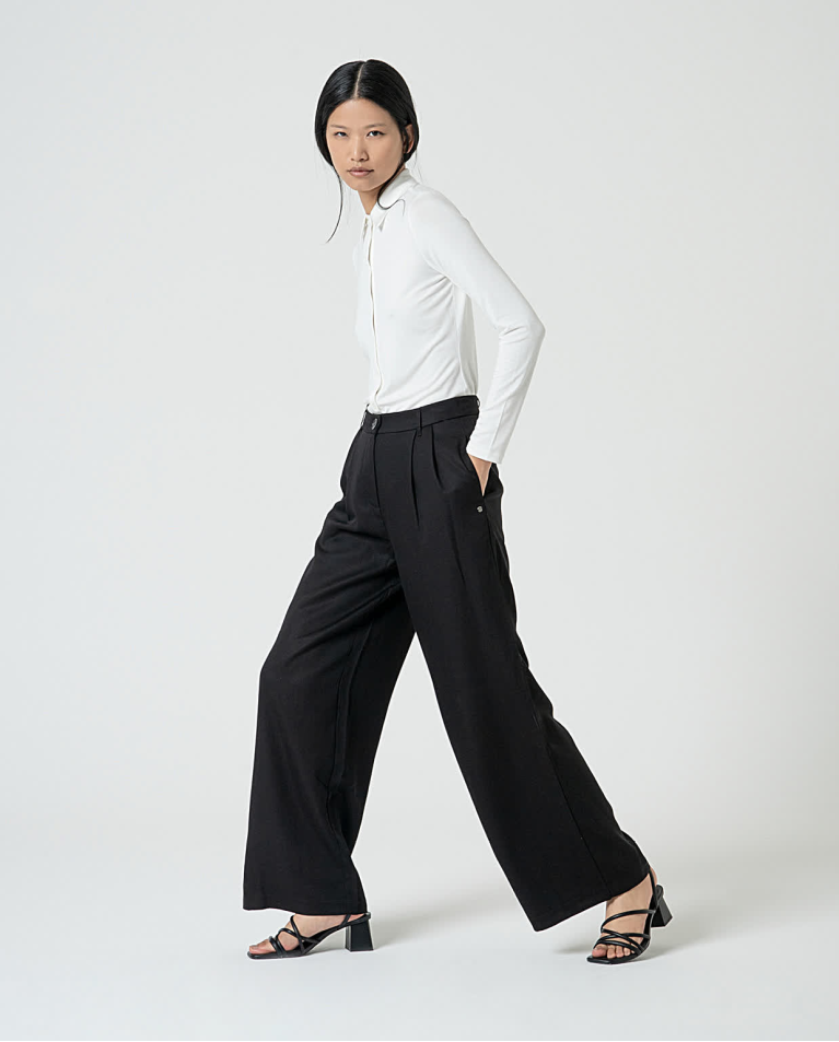surkana Pantalón sastre liso Negro