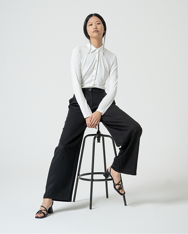 surkana Pantalón sastre liso Negro Ventas relámpago
