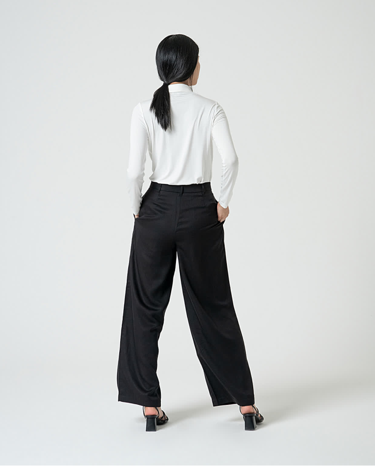 surkana Pantalón sastre liso Negro Ventas relámpago
