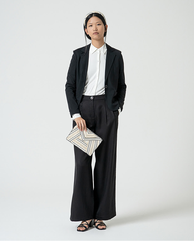 surkana Pantalón sastre liso Negro Ventas relámpago