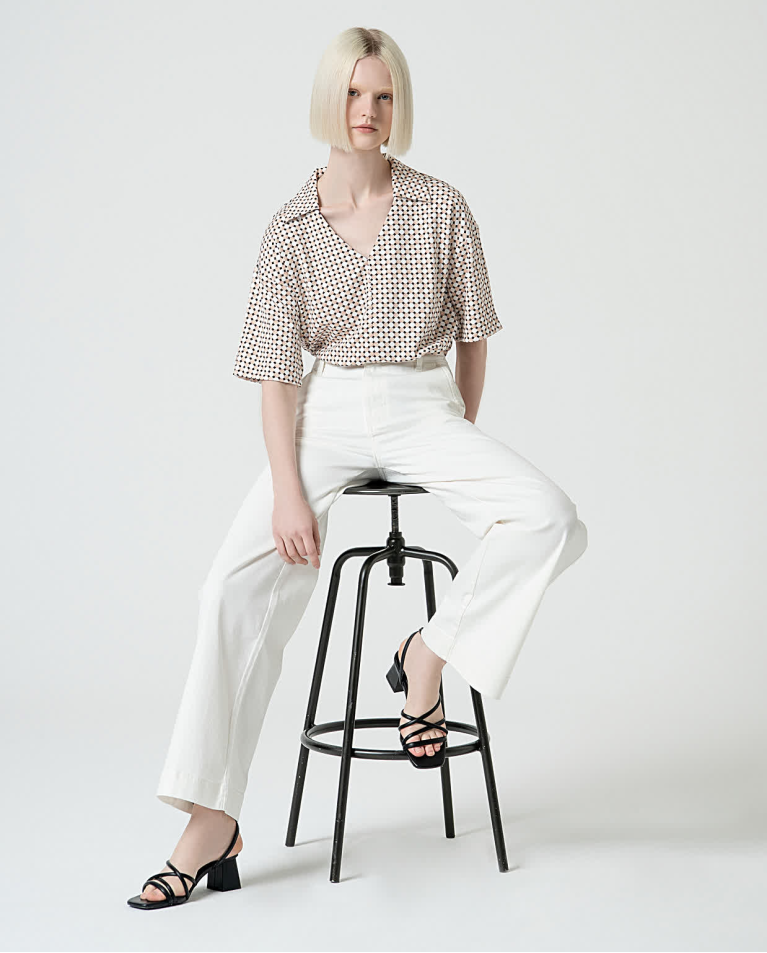 surkana Pantalón flare denim liso Blanco Envío gratis