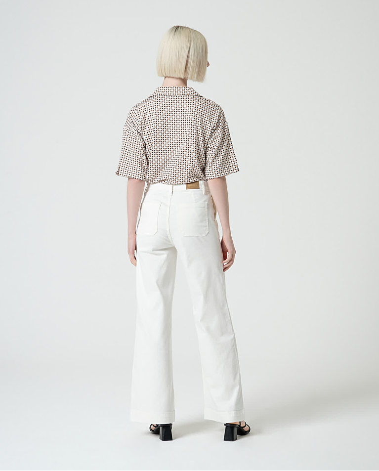 surkana Pantalón flare denim liso Blanco Envío gratis