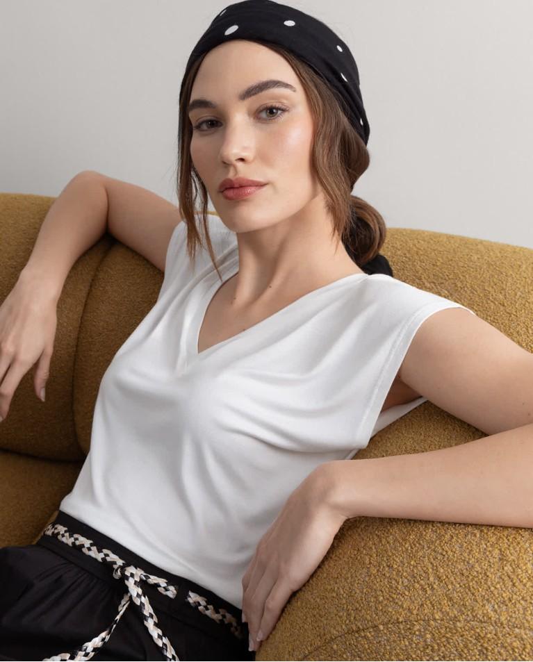 surkana Camiseta sin mangas bamboo lisa Blanco Envío gratis