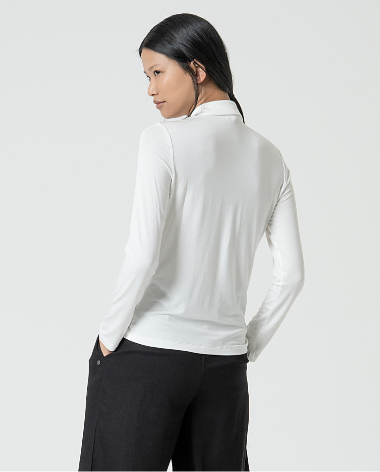 surkana Camisa básica bamboo lisa Blanco ÚLTIMAS EDICIONES
