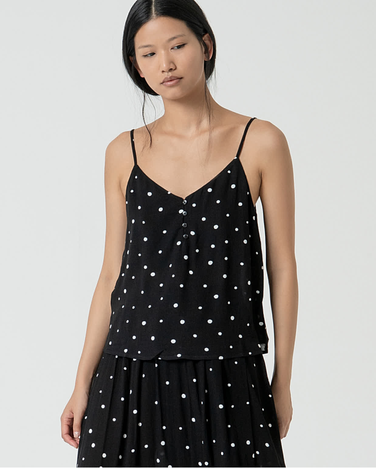surkana Top de tirantes con lunares Negro