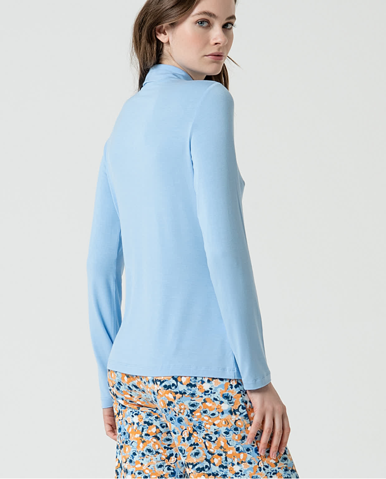 surkana Camisa básica bamboo lisa Azul celeste Último día