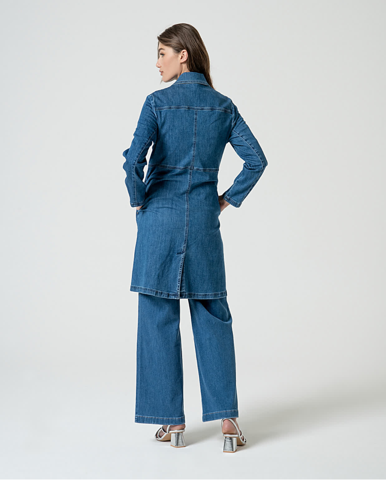 surkana Chaqueta denim larga Azul Precio de fábrica