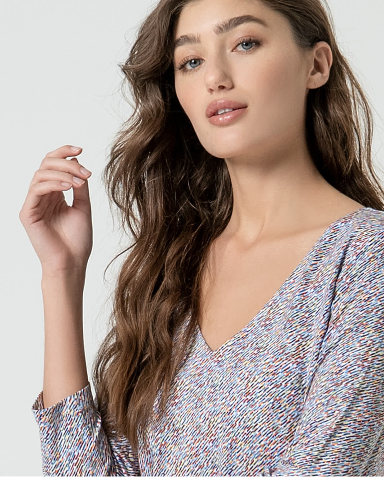 surkana Camiseta elástica estampada Azul Superdescuento