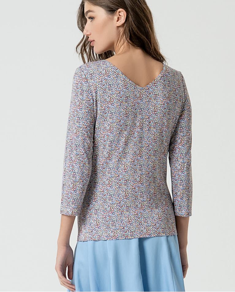 surkana Camiseta elástica estampada Azul Superdescuento