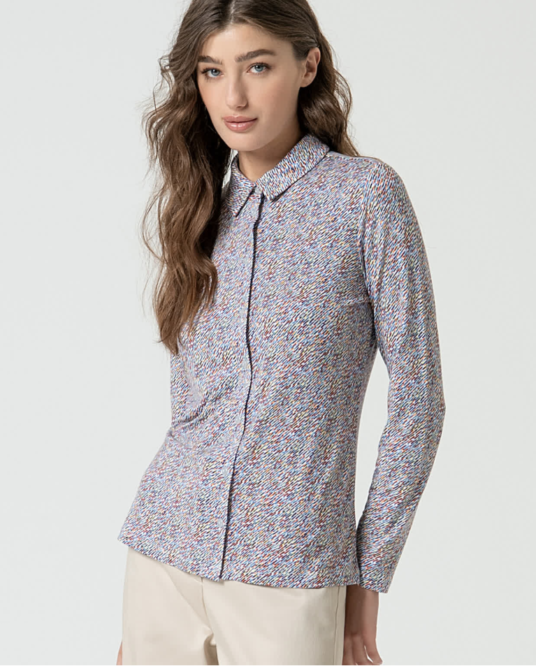 surkana Camisa elástica manga larga estampada Azul