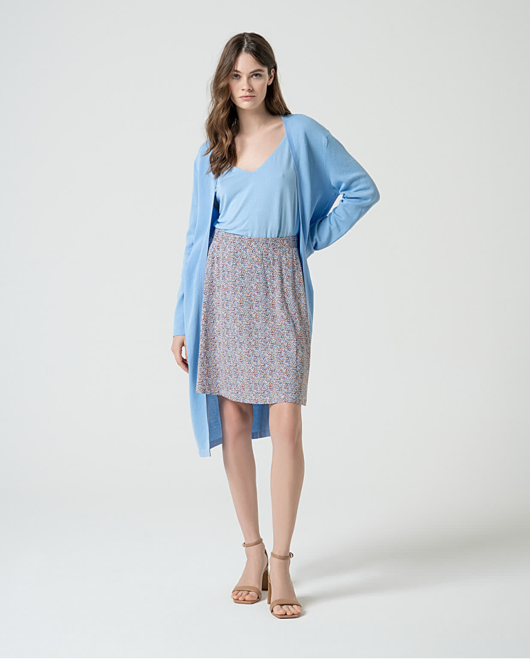 surkana Falda corta elástica estampada Azul Liquidación