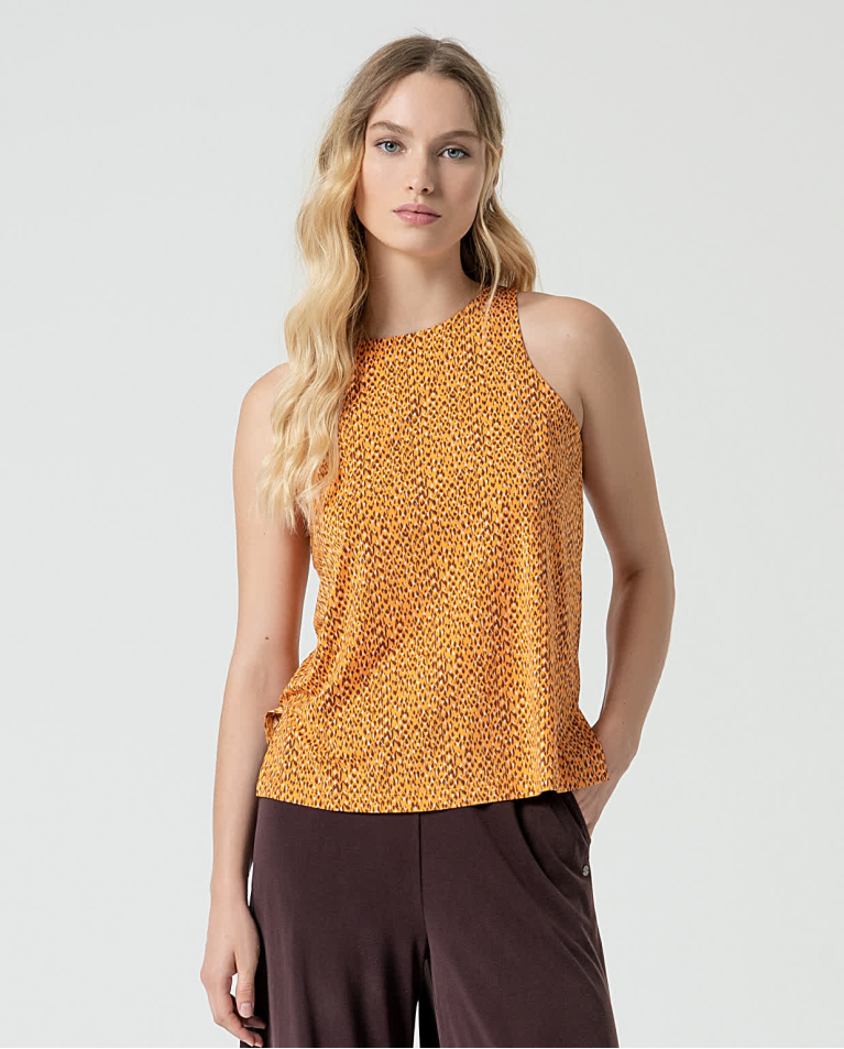 surkana Top elástico sin mangas estampado Amarillo