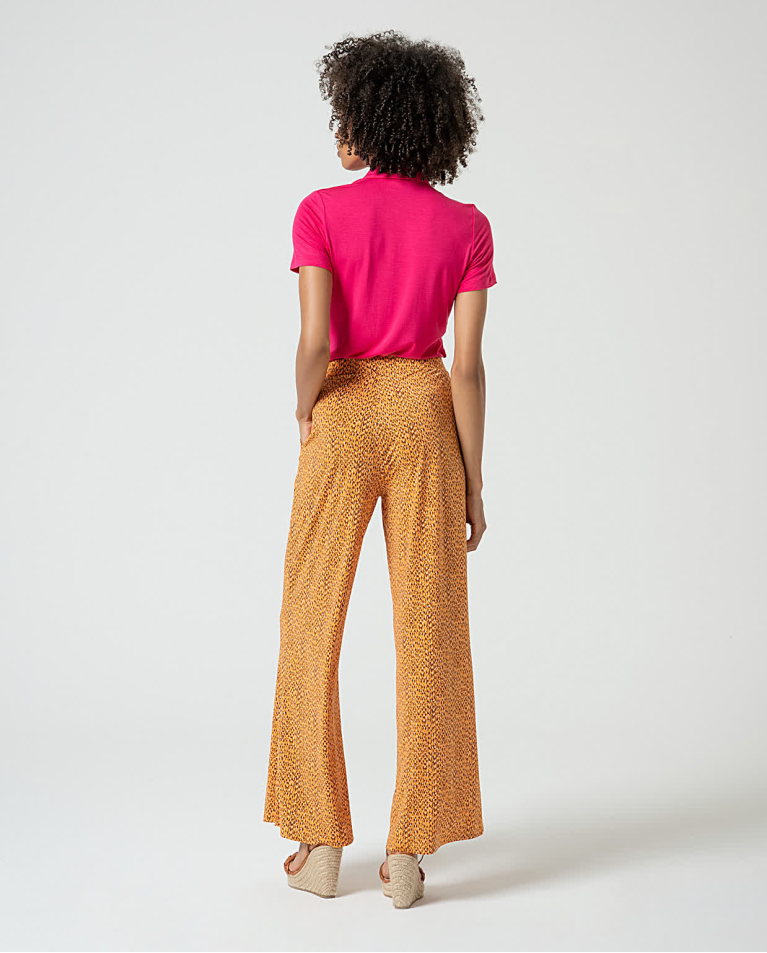 surkana Pantalón elástico fluido Amarillo En oferta