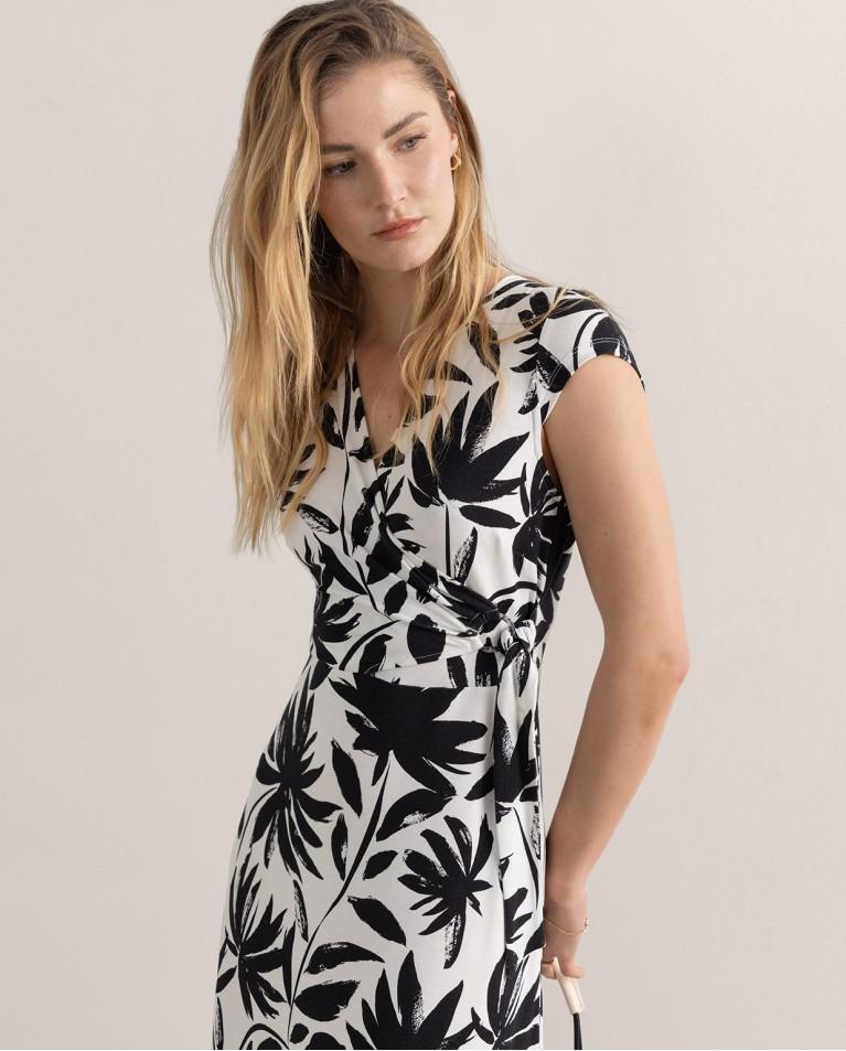 surkana Vestido elástico corto y cruzado Negro Outlet