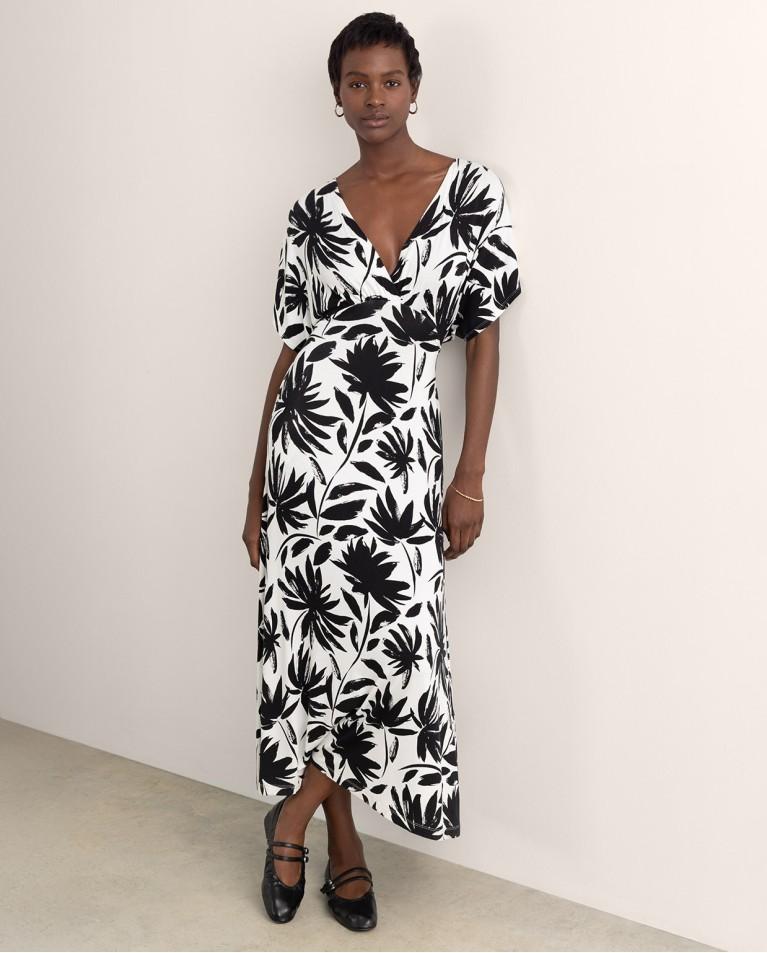 surkana Vestido elástico largo estampado Negro