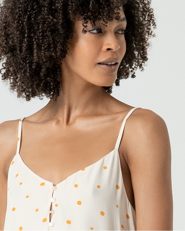 surkana Top de tirantes con lunares Beige En oferta