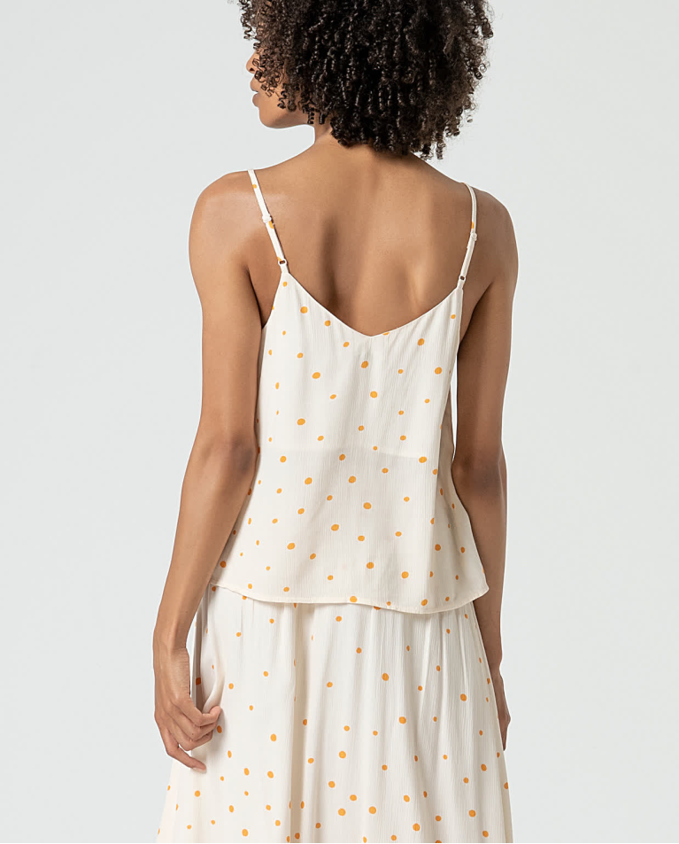 surkana Top de tirantes con lunares Beige En oferta