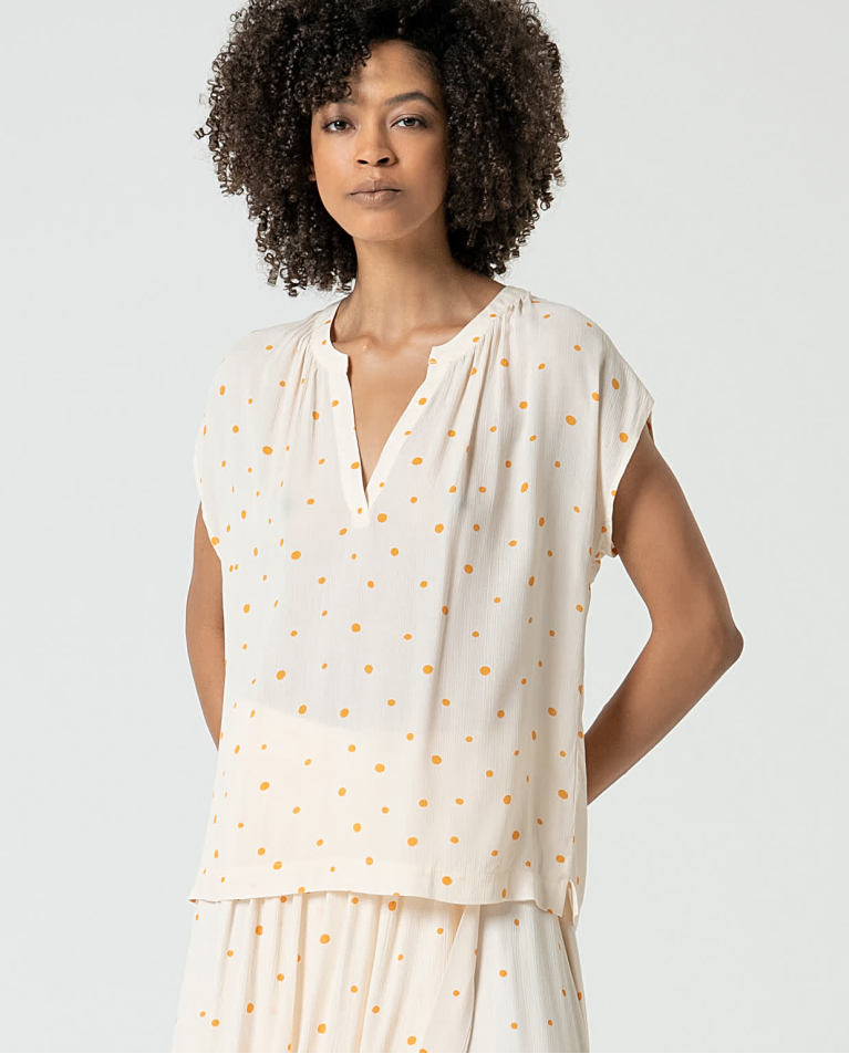 surkana Blusa amplia con lunares Beige