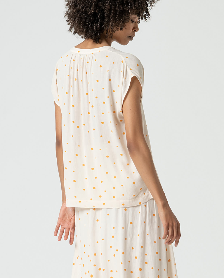 surkana Blusa amplia con lunares Beige Gran oferta