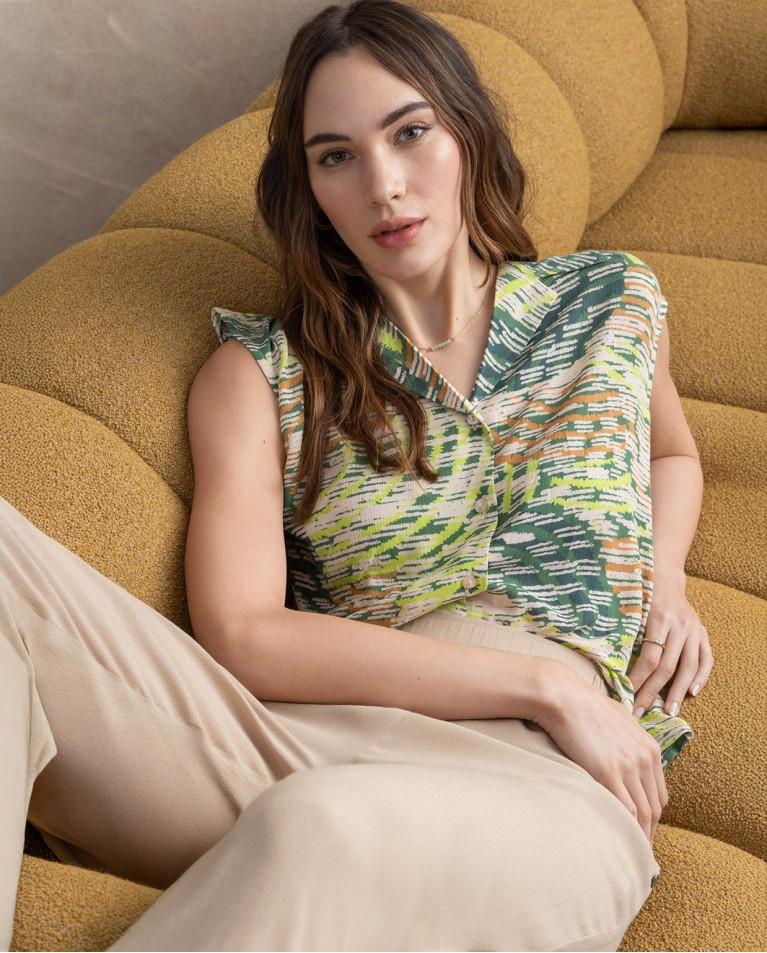 surkana Pantalón jogger en crepe viscosa liso Safari Los más vendidos