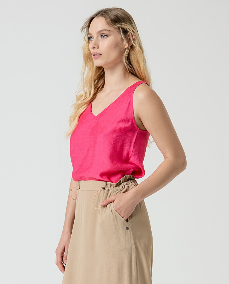 surkana Falda midi ajustable en crepe viscosa lisa Safari Ventas relámpago