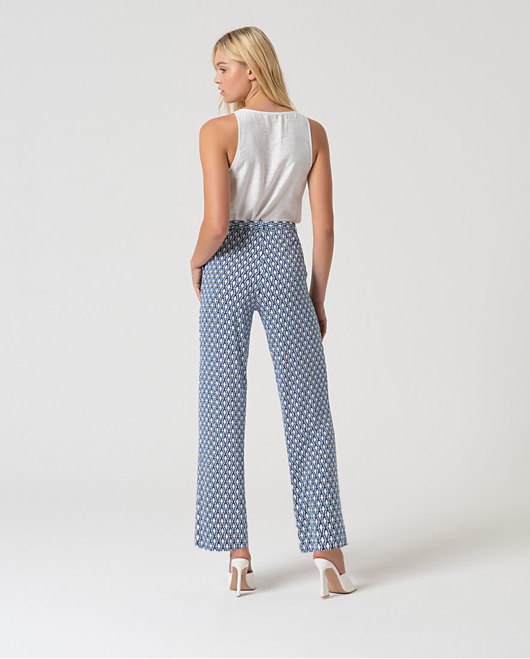 surkana Pantalón recto elástico estampado Azul Envío gratis