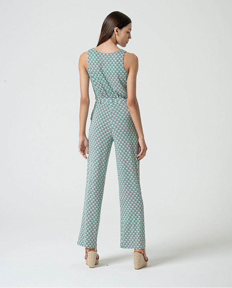 surkana Pantalón recto elástico estampado Azul Envío gratis