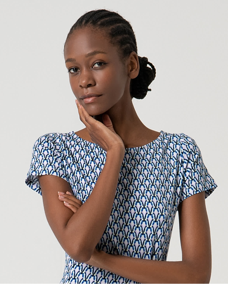 surkana Vestido elástico corto estampado Azul Últimos 3 días