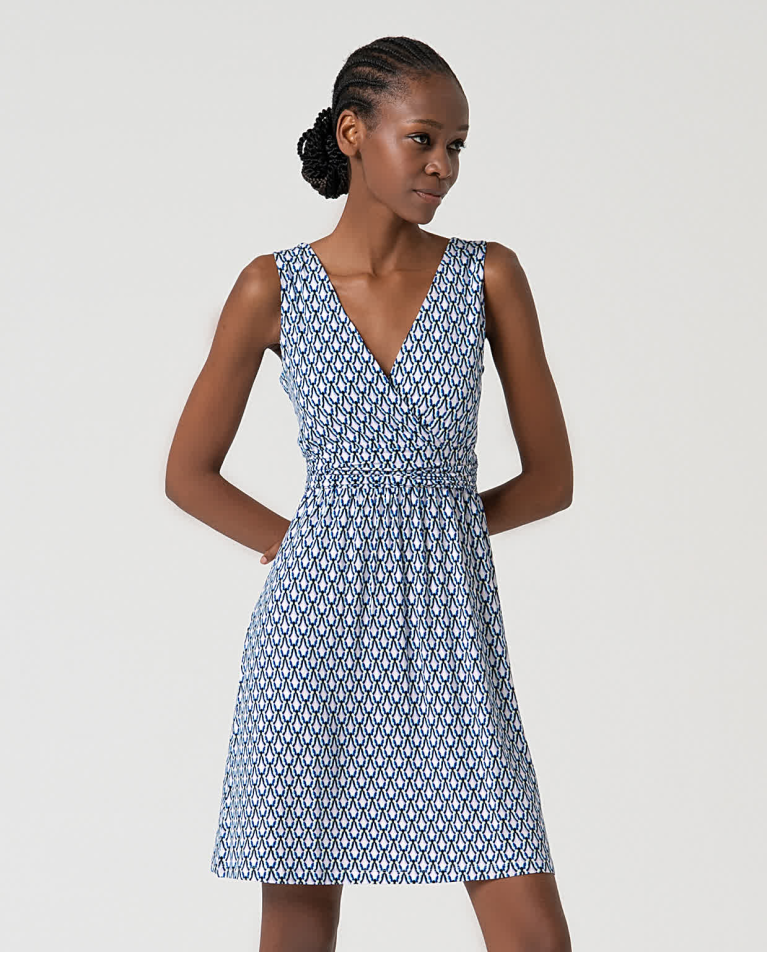 surkana Vestido elástico corto estampado Azul COMPRAR AHORA