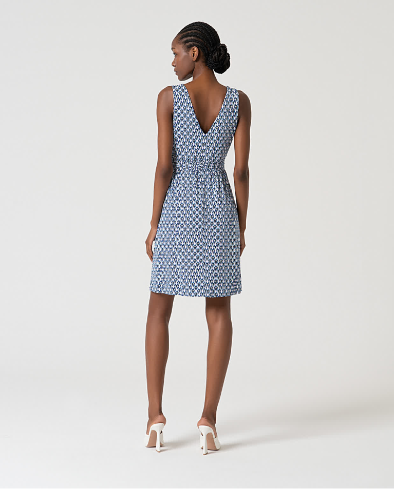 surkana Vestido elástico corto estampado Azul COMPRAR AHORA