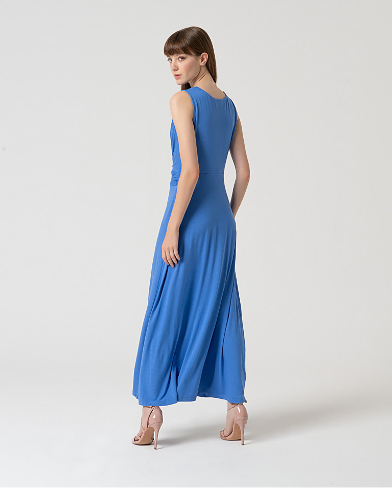 surkana Vestido elástico con nudo delantero Azul ÚLTIMAS EDICIONES