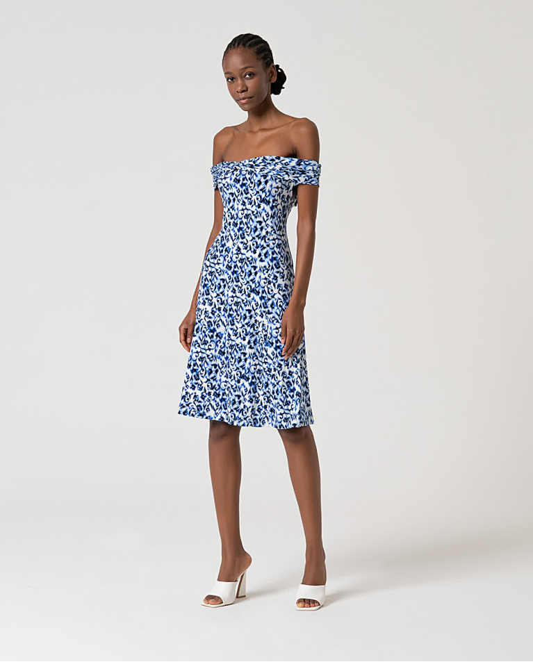 surkana Vestido corto elástico viscosa bamboo Azul
