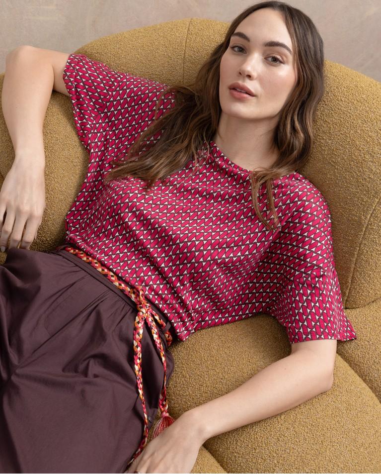 surkana Pantalón culotte con cinturón Marrón Tienda de fábrica